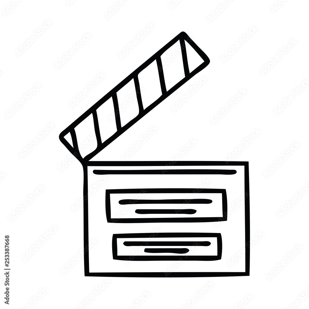 line drawing cartoon director clapper line drawing cartoon director clapper