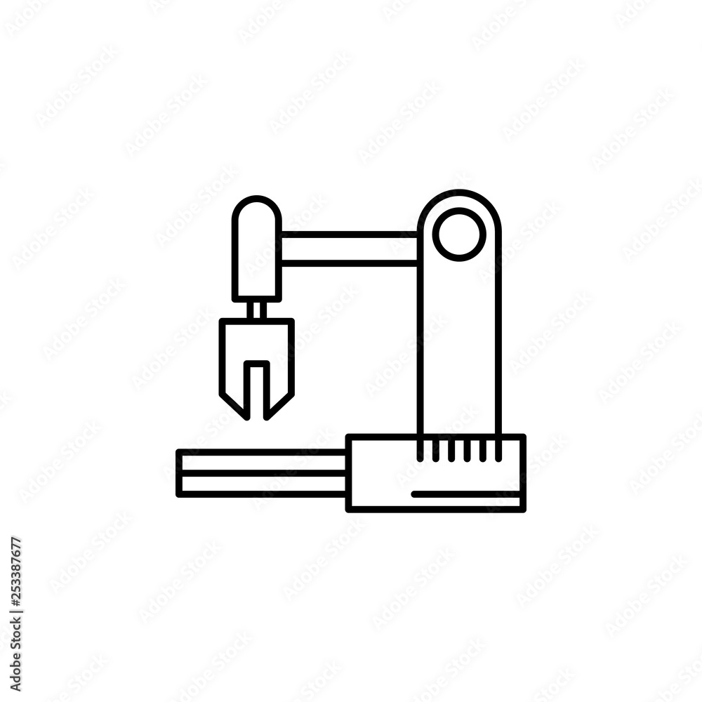 Robotics industrial robot outline icon. Signs and symbols can be used for web, logo, mobile app, UI, UX Robotics industrial robot outline icon. Signs and symbols can be used for web, logo, mobile app, UI, UX
