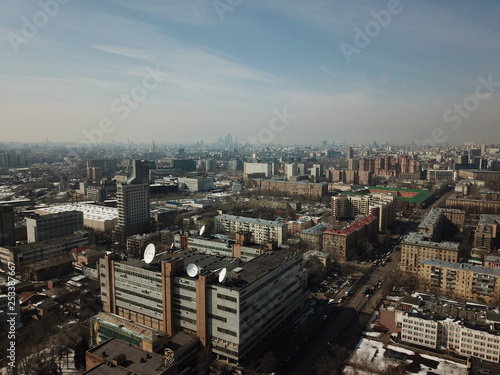 Panorama copter moscow sity view © sergey