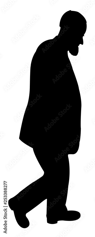 a walking man body silhouette vector