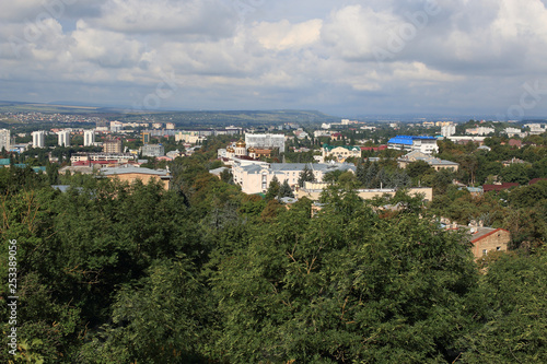 Panoramic view of Pyatigorsk town from Mashuk Mountain in a summer day. Stavropol Region, Russia © alexstepanov