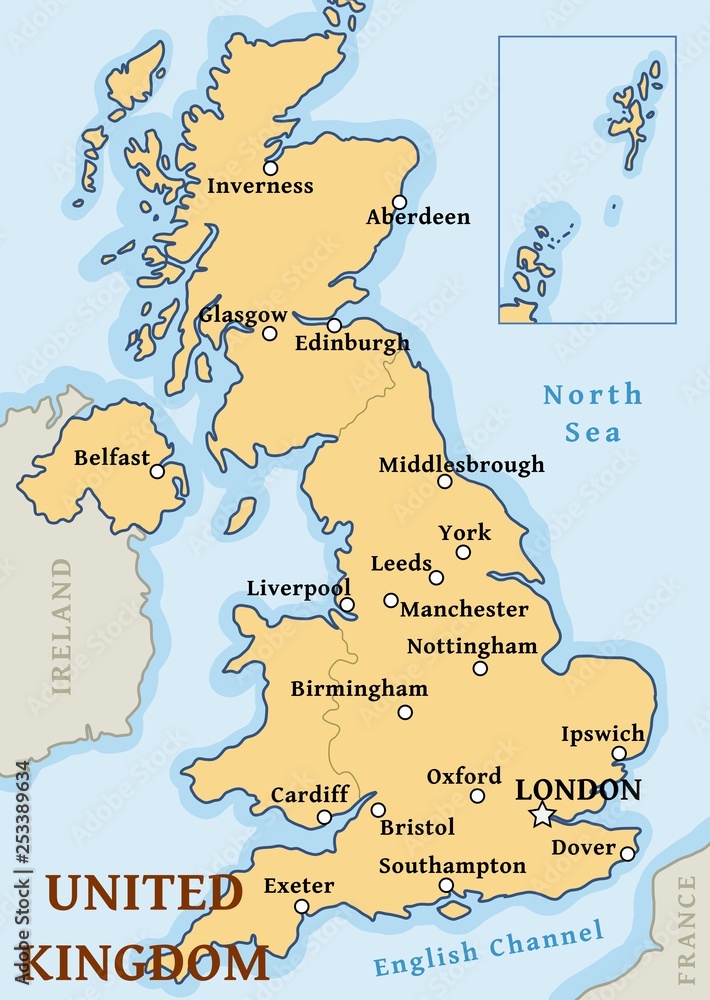 Fototapeta premium UK cities map