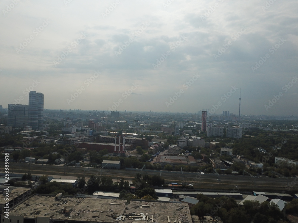 Obraz premium Panorama sity copter moscow