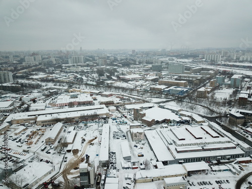 Canvas Print Panorama sity copter moscow