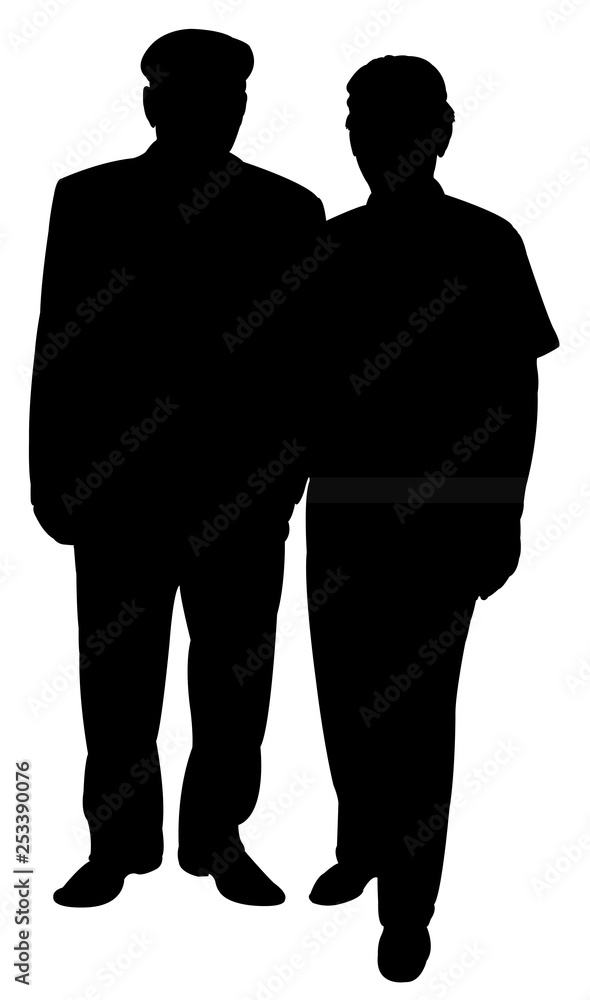 two men together, silhouette vector