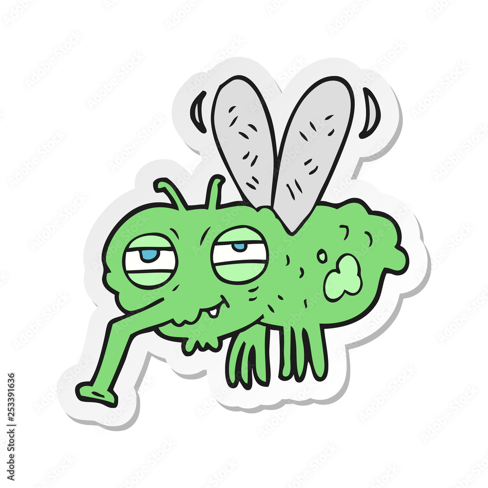 sticker of a cartoon fly sticker of a cartoon fly