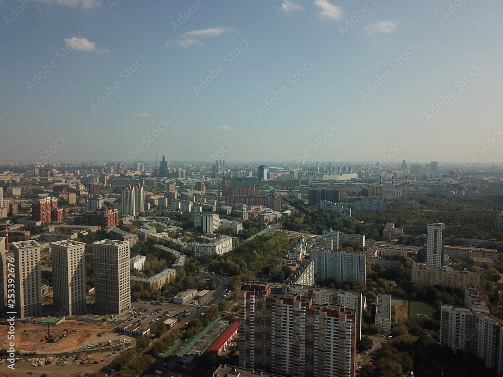 Fototapeta premium Sity panorama sky view moscow