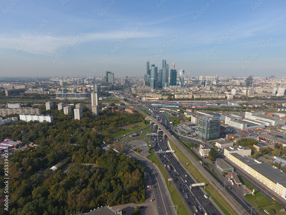 Moscow panorama sky view