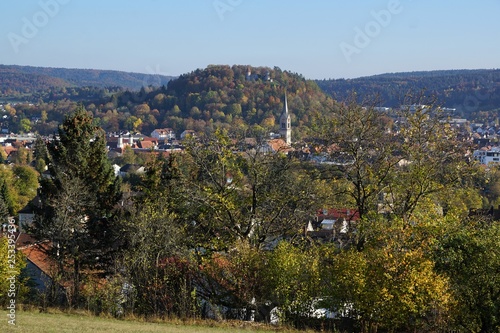 stadt tuttlingen mit Honberg und Ruine Honburg im Sommer  photo