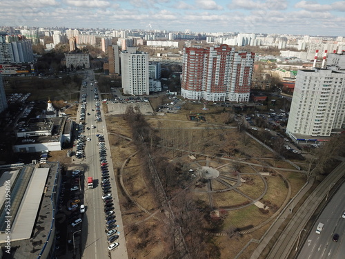 Canvas Print Panorama copter moscow sky