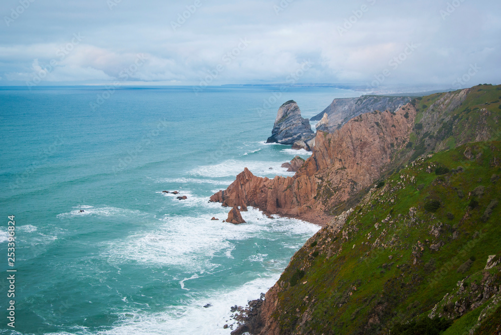 The cliffs of Cabo da Roca, Portugal. The westernmost point of Europe