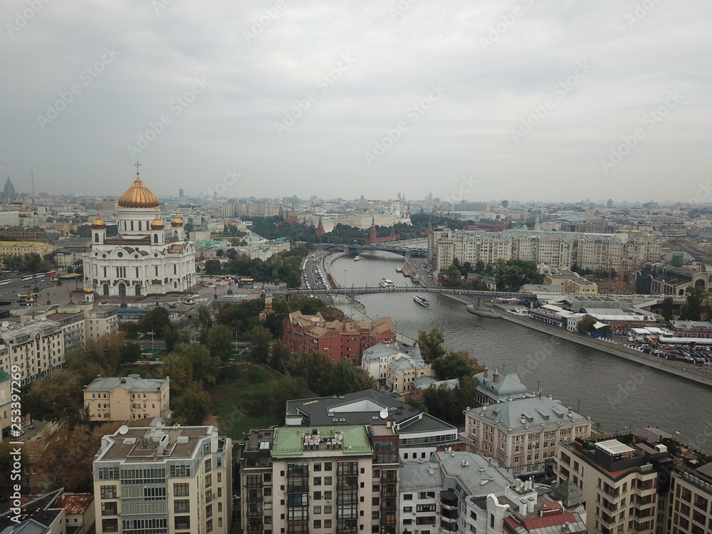 Moscow panorama copter sky