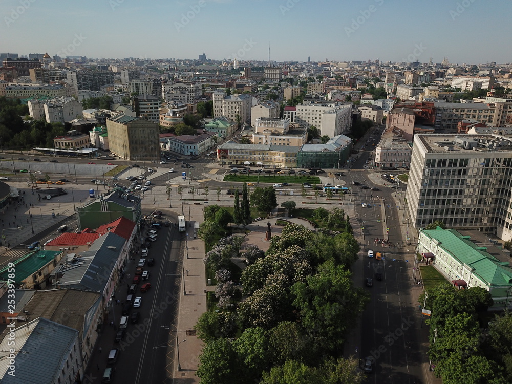 Panorama moscow sky copter