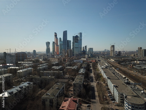 Canvas Print Panorama moscow sky copter
