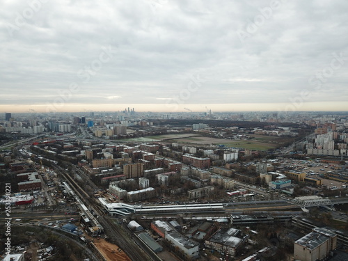 Canvas Print Panorama moscow sky copter