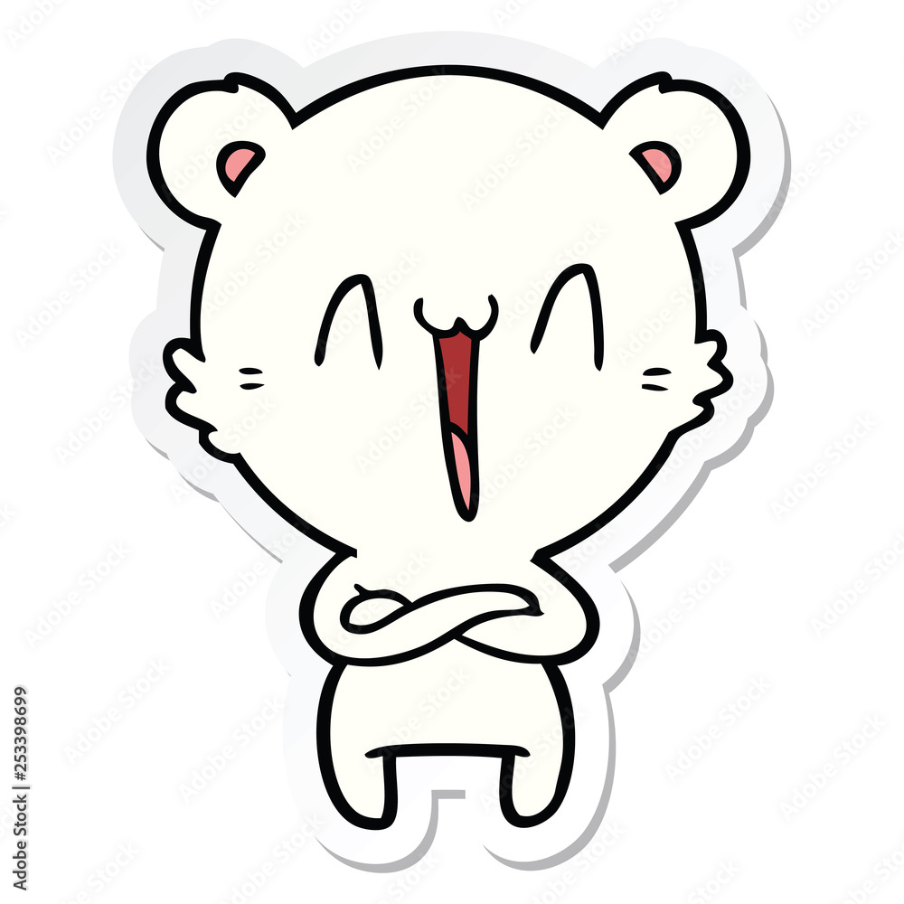 Fototapeta premium sticker of a happy polar bear cartoon