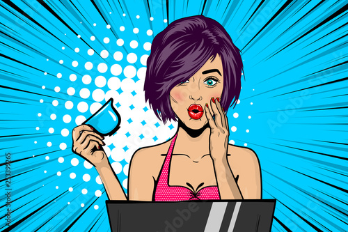 wow face woman pop art sale advertise