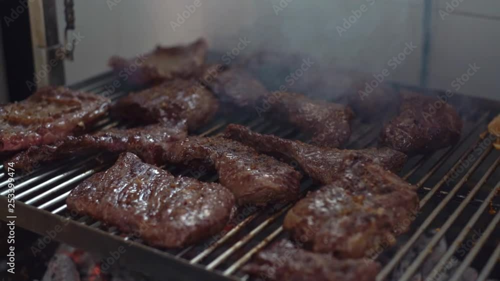grilled meat in slow motion grilled meat in slow motion