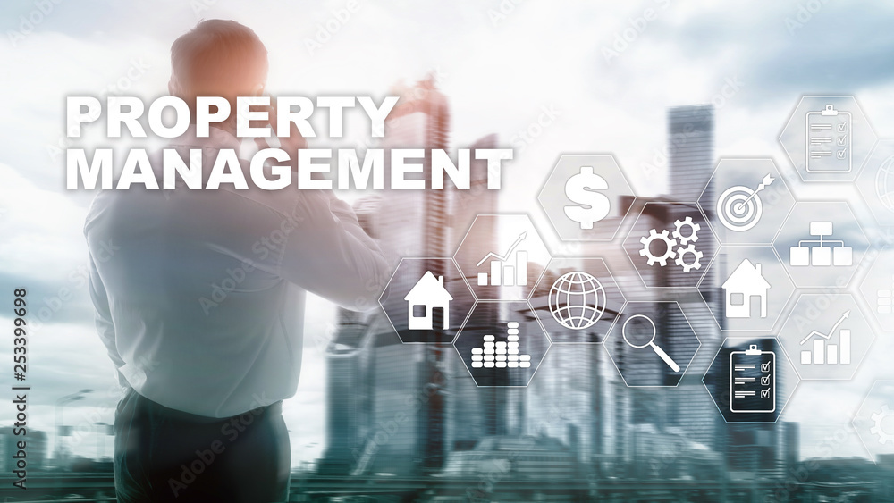 Property management. Business, Technology, Internet and network concept. Abstract Blurred Background. Property management. Business, Technology, Internet and network concept. Abstract Blurred Background.