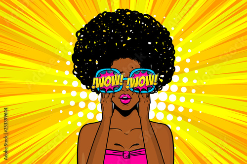 wow face woman pop art sale advertise