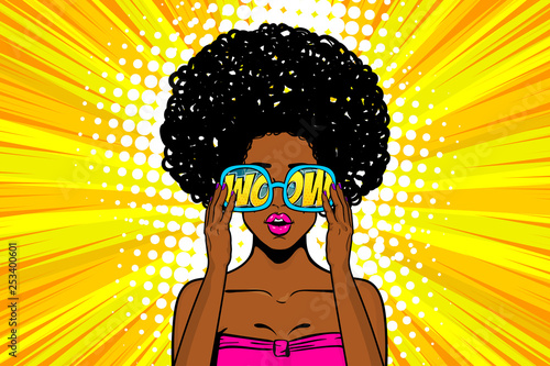 wow face woman pop art sale advertise