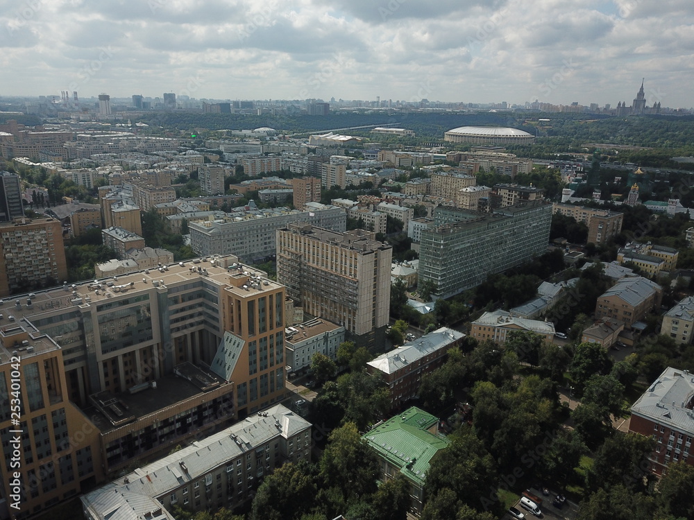 Moscow sity view copter panorama