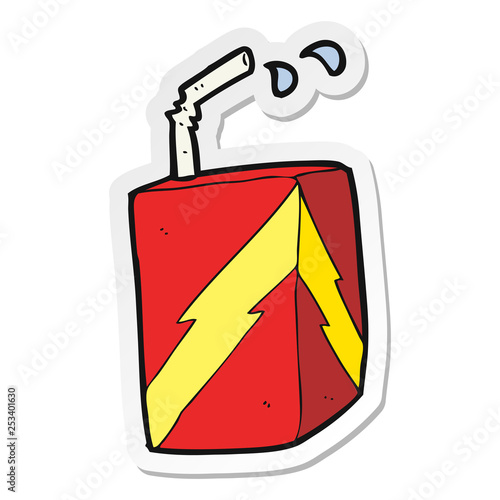 sticker of a cartoon juice box