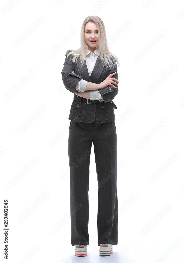full-length portrait of young business woman full-length portrait of young business woman