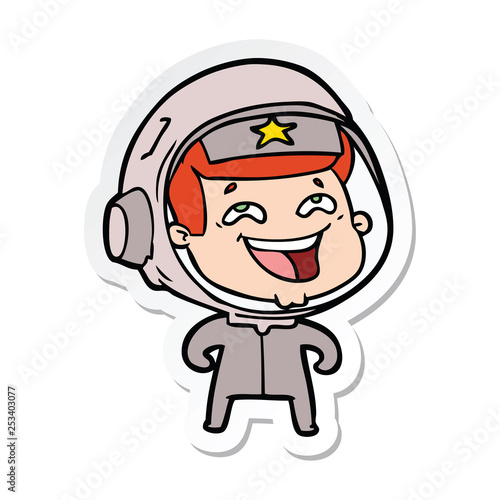 Wallpaper Mural sticker of a cartoon laughing astronaut Torontodigital.ca