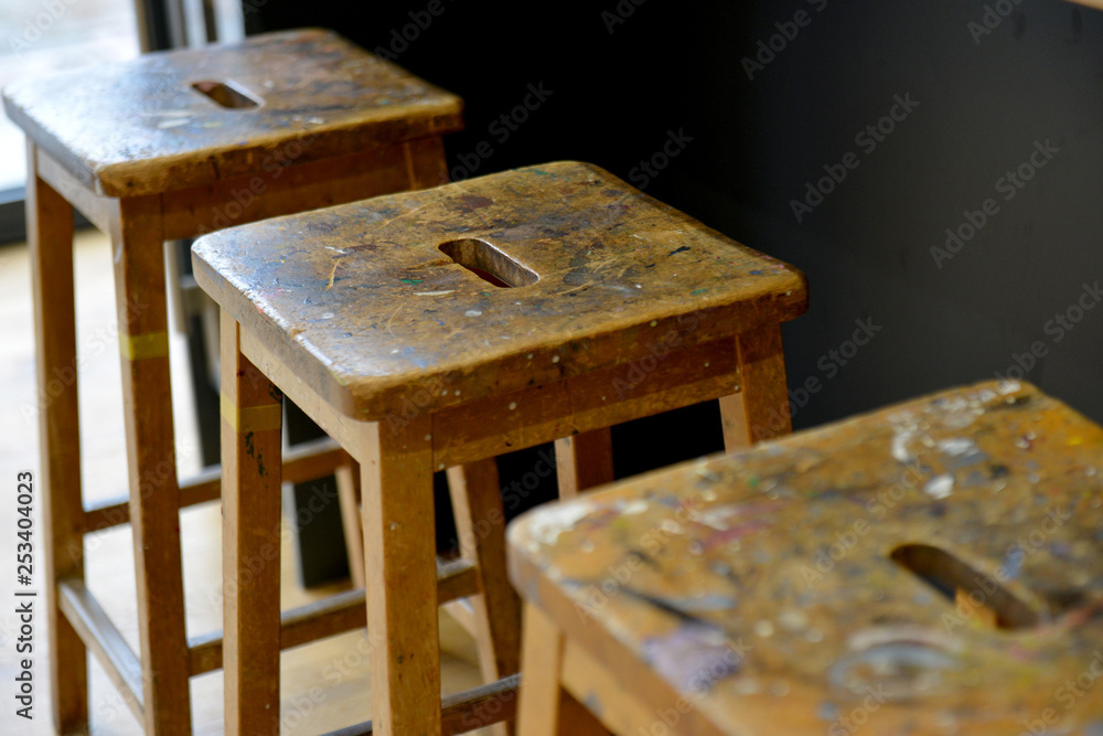 Old school lab stools