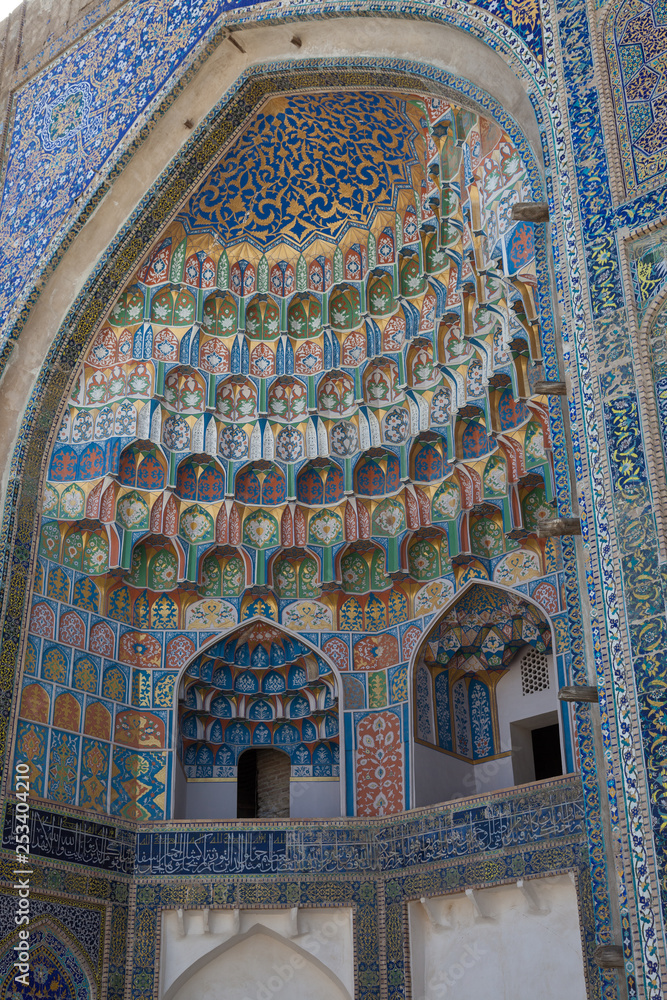 Dome with traditional islamic ornament in Bukhara, Uzbekistan