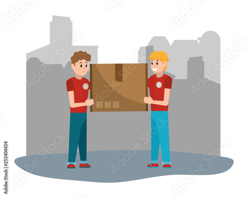 delivery guys with box