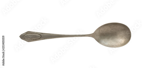 Vintage spoon isolated on a white background. Retro silverware