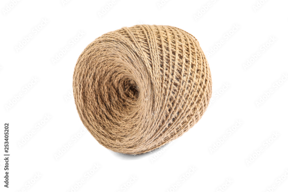 Spool of hemp rope isolated on white background Spool of hemp rope isolated on white background