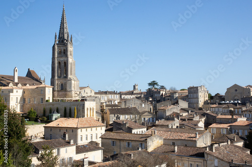 Saint Emilion, Gironde-Aquitaine / France - 03 05 2019 : Unesco World Heritage Site rooftops of Saint Emilion