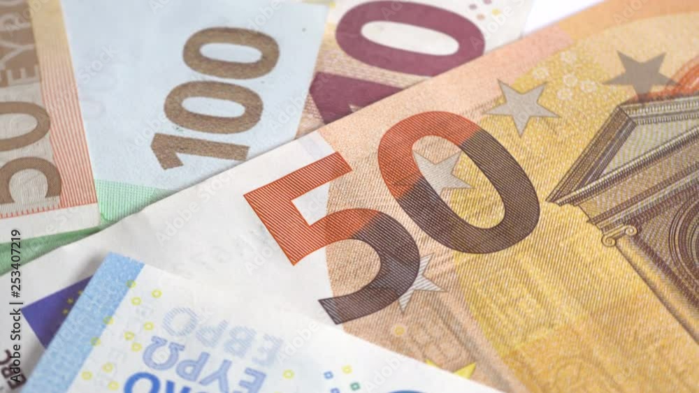 Euro notes spinning. Money concept. Close up Euro notes spinning. Money concept. Close up