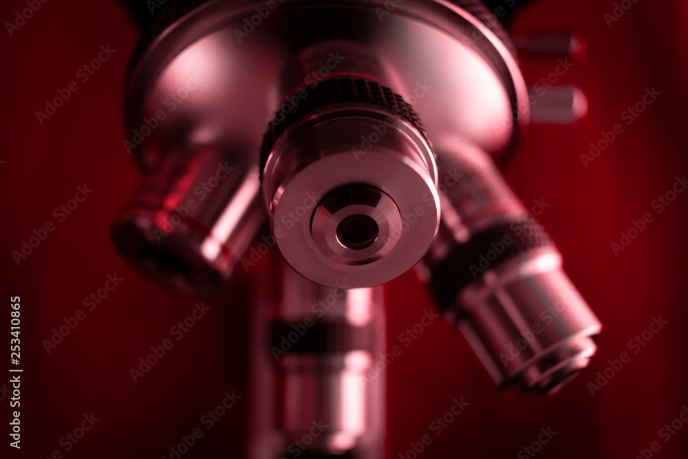 Laboratory microscope for scientific research. Microscope is used for conducting planned, research experiments, educational demonstrations in medical and clinical laboratories. Laboratory microscope for scientific research. Microscope is used for conducting planned, research experiments, educational demonstrations in medical and clinical laboratories.