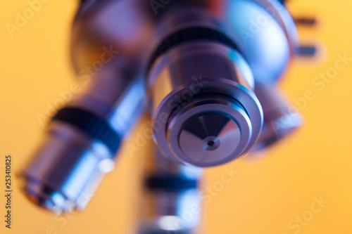 Laboratory microscope for scientific research. Microscope is used for conducting planned, research experiments, educational demonstrations in medical and clinical laboratories.