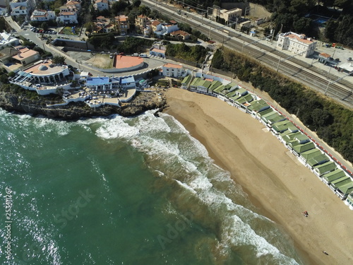 Aerial view of Garraf, Barcelona between Sitges and Castelldefels. Spain. Drone Photo