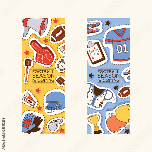 Soccer vector soccerball sticker football pitch and sportswear of footballer or soccerplayer illustration backdrop set of footballing clothes wallpaper trophy cup background