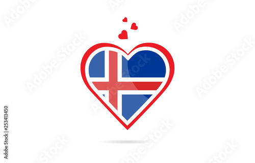 Free Download Iceland country flag inside love heart creative logo design - GFXLoad