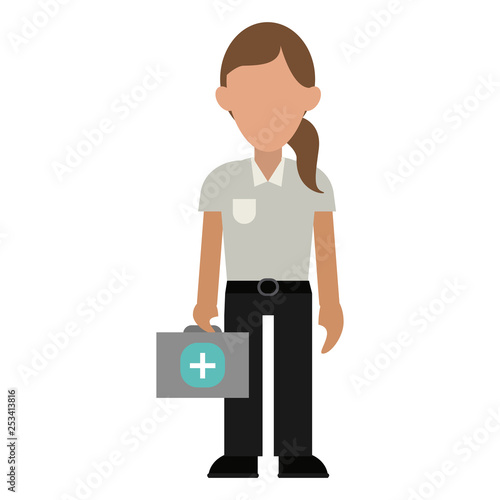 paramedic with first aids suitcase