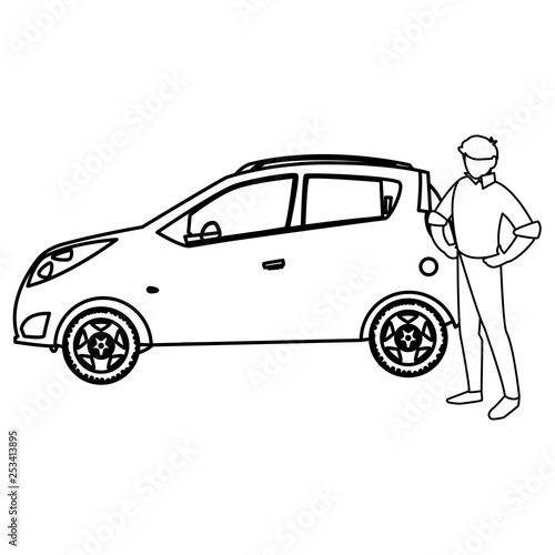 businessman with car character
