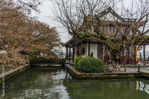 Chinese temple near the West Lake of Hangzhou, China