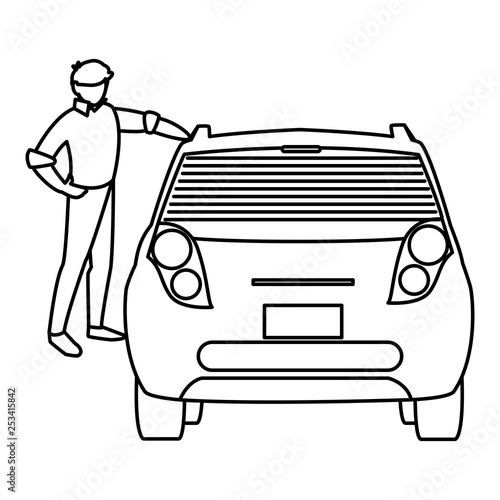 businessman with car character