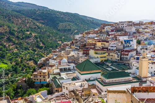 Landscape of the sacred town of Moulay Idriss, Morocco