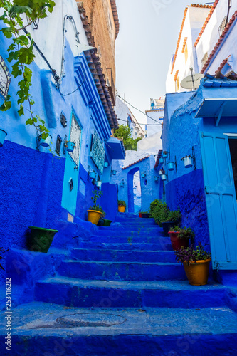 Famous blue stairs in Chefchaouen, Morocco © Stefano Zaccaria
