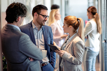 Business people talking in the office