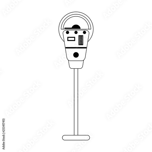 Parking meter device symbol black and white