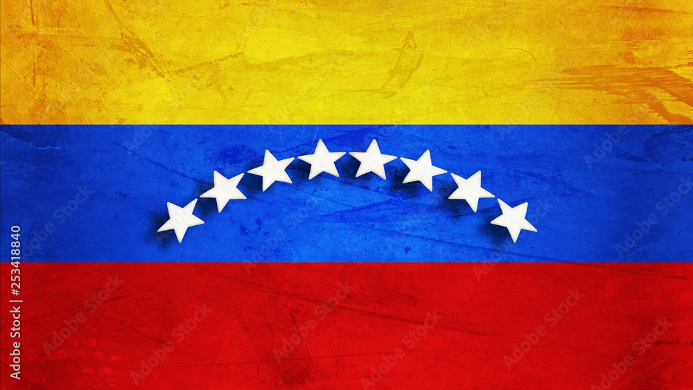 National flag of Venezuela with cracked texture. National flag of Venezuela with cracked texture.